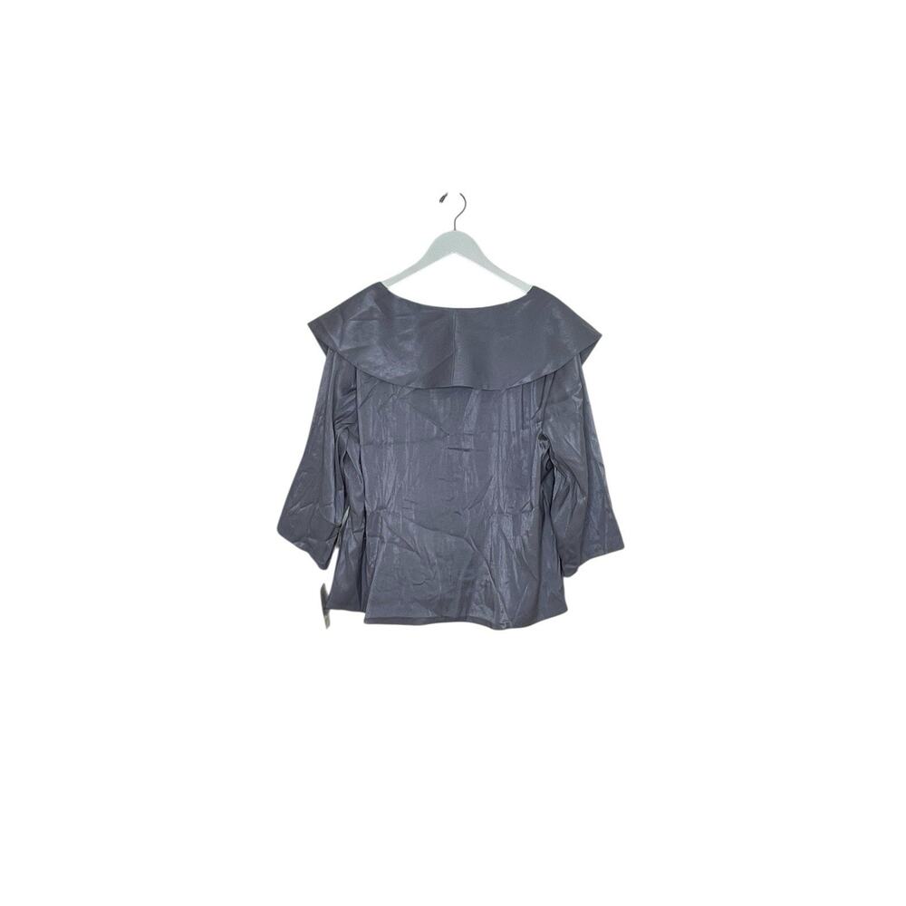 Alex Evenings Portrait Collar Neck Flower Shimmer Satin Blouse Plus Size 3X - Picture 6 of 7